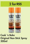 Cook n Bake Original Non-Stick Spray-For 2 x 300ml
