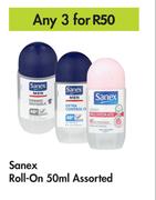 Sanex Roll On Assorted-For Any 3 x 50ml