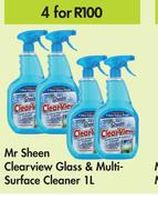 Mr Sheen Clearview Glass & Multi Surface Cleaner-For 4 x 1L