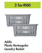 Addis Plastic Rectangular Laundry Basket-For 2
