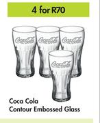 Coca Cola Contour Embossed Glass-For 4