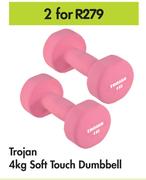 Trojan 4Kg Soft Touch Dumbbell-For 2