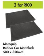 Motoquip Rubber Car Mat Black-For 2 x 500 x 350mm
