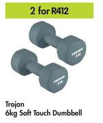 Trojan 6Kg Soft Touch Dumbbell-For 2