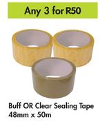 Buff Or Clear Sealing Tape 48mm x 50m-For Any 3