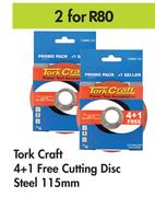 Tork Craft 4 + 1 Free Cutting Disc Steel 115mm-For 2