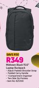 Midtown Black 15.6" Laptop Backpack