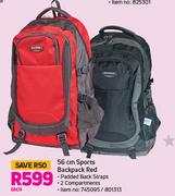 56cm Sports Backpack Red-Each