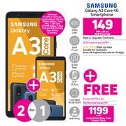 2 x Samsung Galaxy A3 Core 4G Smartphone-On Red Flexi 125 + On Promo 65