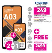 2 x Samsung Galaxy A03 4G Smartphone-On Red Flexi 125 + On Promo 65