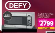 Defy 34L Grill Mirror Glass Microwave Oven