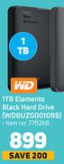 WD 1TB Elements Black Hard Drive WDBUZG0010BB