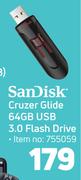 Sandisk Cruzer Glide 64GB USB 3.0 Flash Drive