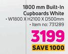 Ucan 1800mm Built In Cupboards (White) W 1800 x H 2100 x D 500mm