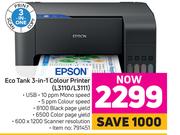 Epson Eco Tank 3 In 1 Colour Printer L3110/ L3111