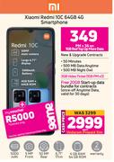 Xiaomi Redmi 10C 64GB 4G Smartphone-On 1GB Red Top Up More Data