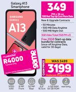 Samsung Galaxy A13 Smartphone-On 1GB Red Top Up Core More Data