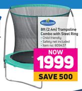 Bounceking 8 ft (2.4m) Trampoline Combo With Steel Ring
