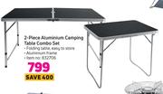 2 Piece Aluminium Camping Table Combo Set