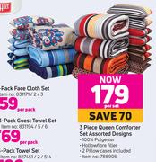 3 Piece Queen Comforter Set Assorted Designs-Per Set