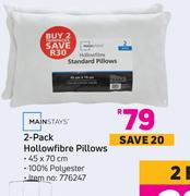 Mainstays 2 Pack Hollowfibre Pillows