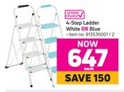 Simple Choice 4 Step Ladder White Or Blue-Each