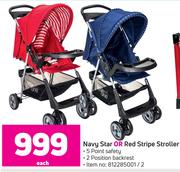 Little One Navy Star Or Red Stripe Stroller-Each