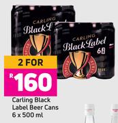Carling Black Label Beer Cans-For 2 x 6 x 500ml