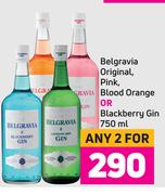 Belgravia Original Pink, Blood Orange Or Black Berry Gin-For 2 x 750ml