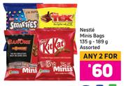 Nestle Minis Bags Assorted-For 2 x 135g-189g