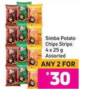 Simba Potato Chips Strips Assorted-For 2 x 4 x 25g