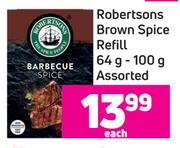 Robertsons Brown Spice Refill Assorted-64g-100g Each