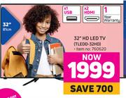 Telefunken 32" (81cm) HD LED TV TLEDD-32HD
