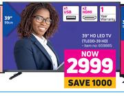 Telefunken 39" (99cm) HD LED TV TLEDD-39 HD