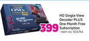 DSTV HD Single View Decoder Plus One Month Free Subscription