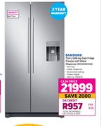 Samsung 554L Side By Side Fridge Freezer With Water Dispenser RS52N3B13S8