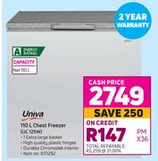 Univa 110L Chest Freezer UC 125W