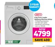 Defy 6Kg Front Loader Washing Machine White