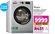 Whirlpool 9Kg Washer/6Kg Dryer FWDG96148SBS ZA