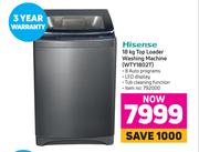 Hisense 18Kg Top Loader Washing Machine WTY1802T