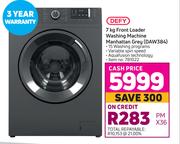 Defy 7Kg Front Loader Washing Machine Manhattan Grey DAW384