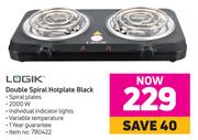 Logik Double Spiral Hotplate Black