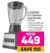 Logik 1.5L Stainless Steel Blender