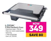  Logik 2 Slice Sandwich Press