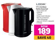 Logik 1.7L Cordless Kettle Assorted-Each