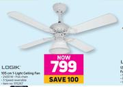 Logik 105cm 1 Light Ceiling Fan