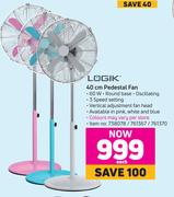 Logik 40cm Pedestal Fan-Each