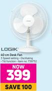 Logik 40cm Desk Fan