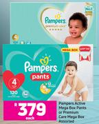 Pampers Active Mega Box Pants Or Premium Care Mega Box Assorted-Each