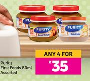 Purity First Foods Assorted-For Any 4 x 80ml